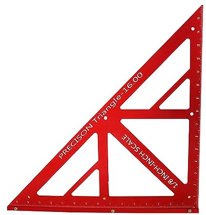 Dreieck Lineal Zimmermannswinkel 16 Zoll,kyaoayo Aluminiumlegierung Dreieck Lineal 45 & 90 Grad Winkel Verdicktes Dreieck Winkelmesser für Messungen in Holzbearbeitung und Bauwesen