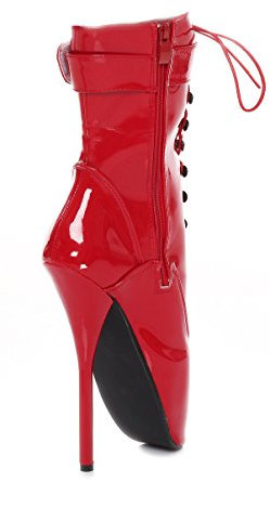 Kassiopeya Bottines de ballet vernies à talons hauts Taille 36-46 Noir/rouge/rose/blanc, rouge, 41 EU