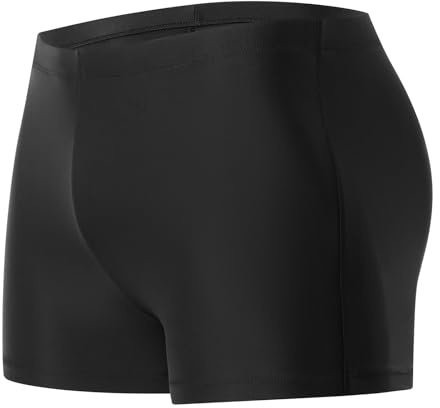Xioker Men Swimsuits Jammer for Swimming,Swim Jammer Men Square Legs UPF50 +,Trunks with Drawstring(Black S)