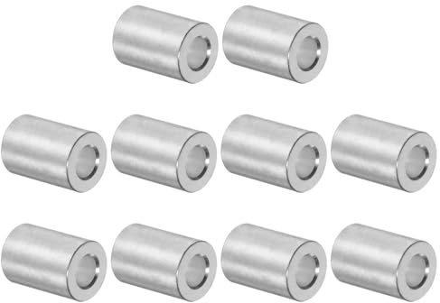 sourcing map 10Pcs Espaciador de Aluminio de 5mm 10mm de Diámetro Externo | de Diámetro Interno, Espaciador Redondo, 16mm de Longitud, Acabado Liso, para Tornillos Pernos y Barras M5
