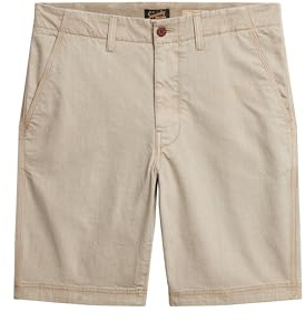 Superdry Herren Officer Chinoshorts Chateau Grau 36