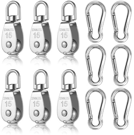 TICKLELY Umlenkrollen für Seile – Premium Umlenkrollensatz mit Seilrolle und Karabiner, Perfekt für Indoor & Outdoor