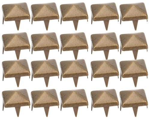 400 Sets 4MM-7MM DIY Leathercraft Spike Rivets Square Spike Studs Bags Shoes Belt Accessories for DIY Spikes Spots Studs Metal Nailhead Studs Spikes Accessories with Awl (6mm)