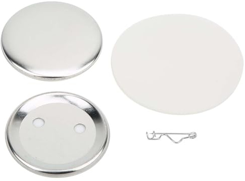 Abzeichenherstellungszubehör - 100 Sets 56mm/2,2 Zoll Blanko-Ba Abzeichennadel-Knopfteile DIY-Bastelmaterialien