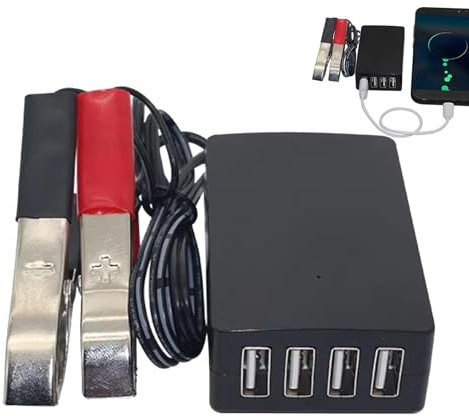 Inversor de corriente para coche, cargador de batería de 12-24 V | Cargador de coche rápido de 12 V a 24 V,Estación de carga de coche con múltiples dispositivos, cargador de motocicleta, cargador de c