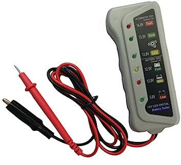 Gatuida Batterietester Digitaltester Batteriemonitor Batteriemessgerät Ladesystem-analysator Praxistester Für Fahrzeugbatterie Mit -anzeige Und Schutzfunktion