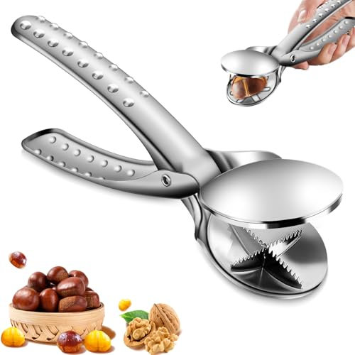 Bukuhlio Kastanien Clip,Edelstahl Maronen Schneider, Kastanienöffner, Maronizange,Walnüsse Nußknacker,Edelstahl Nussknacker, Küchengeräte Trockenobst Öffner,für Walnüsse, Kastanien, Nüsse