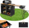 KingCamp Campingküche faltbar mit Spüle, Outdoor Campingschrank aus Aluminium und Bambus, tragbarer Campingschrank klappbar Windschutz Campingmöbel für BBQ Picknicks, Camping