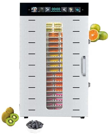 forplubossmmp Deshidratadores De Alimentos | Máquina Secadora De Frutas Y Carne | Máquina Secadora De Alimentos De Acero Inoxidable De 16/20 Capas | Máquina Deshidratadora De Alimentos,20-Layer