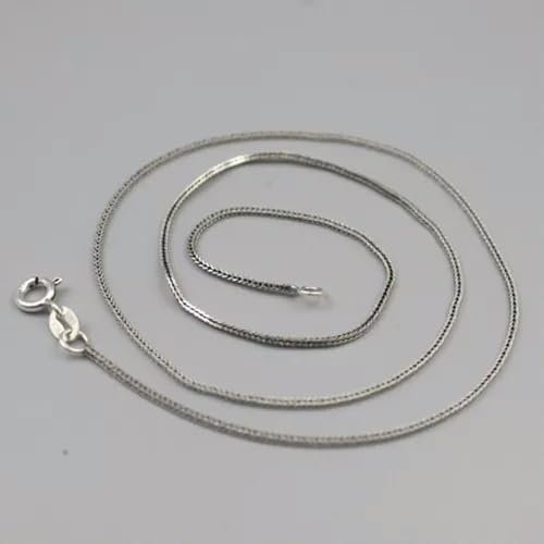 S925 Silber Halskette Glück Weizen Fuchsschwanz Kette Federverschluss 1mmW-18 L