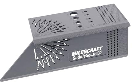 Milescraft 8414 Saddle Square 3D Layout Square for Woodworking – 45/90 Degree Miter Saddle – Carpenter Square Angle Measuring Tool, Multifunction Scriber Woodworking Tool for Carpentry