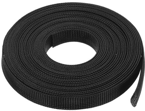 sourcing map Expandable Sleeving,1-inch 25ft Cable Sleeve, Black