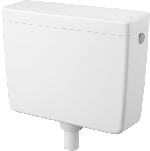 Cassetta WC Esterna a Zaino 6/9 Litri Regolabile Start/Stop – Bianco – ABS Anti-Invecchiamento, Attacco Destro/Sinistro, Scarico Completo + Kit Fissaggio.