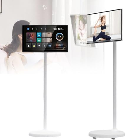 URJWAN éCran Tactile Ultra-Portable, Grand éCran IPS Fhd Dolby Vision, Smart TV avec éCran Tactile, Support Mobile Et RéGlable, pour La Maison Et Le Bureau 21.5-4/128G