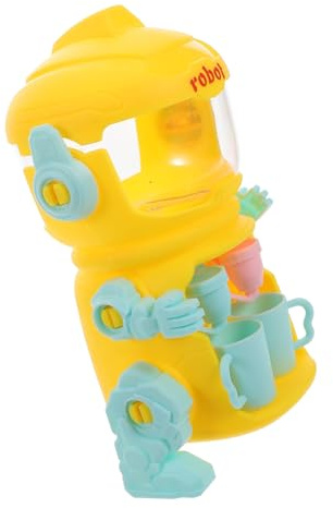 Toddmomy Mini Dispensador de Agua para Diseño de Robot Amarillo Portátil y Compacto Juguete de Simulación para rol Casa Dormitorio o Viajes Incluye Vasos de Plástico
