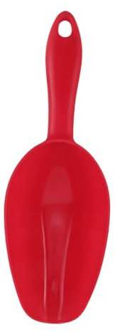 IWOWHERO Red Plastic Utility Scoop with Ergonomic Handle Food-Safe Kitchen Shovel for Ice Cubes Flour Rice and Pet Food Multipurpose Shovel for Freezer and Dry Ingredients