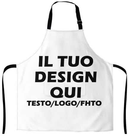 Grembiule Da Cucina Unisex Personalizzata Con Foto, Testo O Nome, Grembiule Maestra Personalizzate, Grembiule Chef Divertente Con Tasche, Idea Regalo Compleanno O Casa, Grembiule Unico