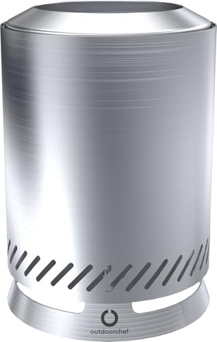 OUTDOORCHEF Fire Pot 14 Tischfeuer Edelstahl - Pelletfeuer aus Edelstahl, raucharme Tisch Feuerstelle für Terrasse, Balkon & Garten inkl. Schutzhülle