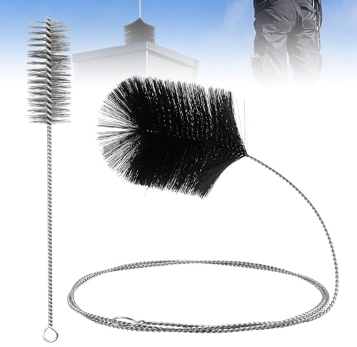 MISIQIMA 2 Stück Ofenrohrbürste Set 30.5 cm / 200 cm, Schornsteinfeger Bürste, Kaminbürste, Schornsteinbesen für Reinigung von Schornsteinen, Auspuffrohr, Öfen, Kaminen