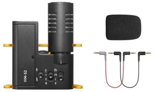 Disttocate Microfono Hot HiFi per Registrazione IVM Microfono Facile da Usare e Trasportare Include Antivento per Un Udito Nitido All'Aperto