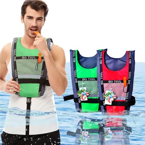Lightweight High Buoyancy Adjustable Adult Kayaking Vest Durable Solid Safety Buoyancy Aid for Water Sports: Surfing, Kayaking, Swimming, Boating, Paddleboarding, Canoeing(Green)