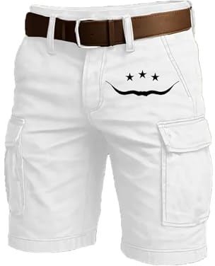Bermuda Cargo Homme Shorts Et Bermudas De Randonnée Short Décontracté pour Coupe Ample Uni Poches Latérales Fonctionnelles Fermeture en Coton Travail Sport Pantalon Court