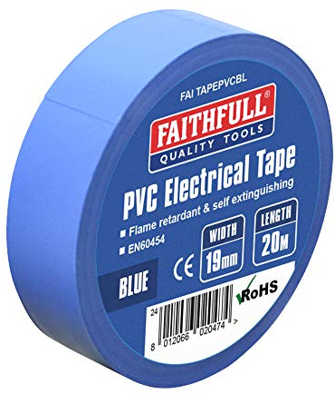 Faithfull Pvc Electrical Tape 19Mm X 20M Blue