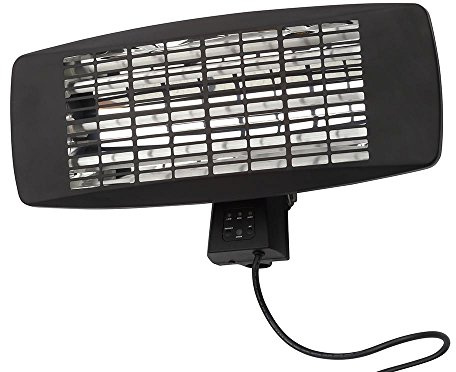 Litecraft Outdoor Wall Mount Radiant Patio Heater With 3 Power Settings - Black