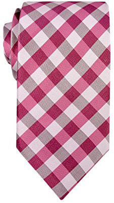 Remo Sartori - Corbata de seda pura a cuadros Vichy, fabricada en Italia, para hombre, fucsia, Talla única