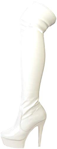 Lacquer Platform Overknee High Heels Black Red Pink or White Size 36-43 White Size: 6 UK