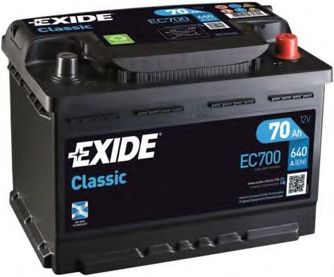 EXIDE EC700 Classic Starterbatterie 70Ah 12V 640A B13 DIN/ISO L3
