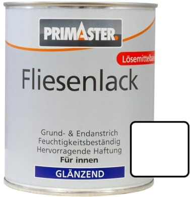 Primaster Fliesenlack 750 ml weiß glänzend Fliesen Lack Fliesenfarbe