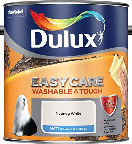 Dulux 403201 Easycare Washable & Tough Matt Emulsion Paint For Walls And Ceilings - Nutmeg White 2.5L