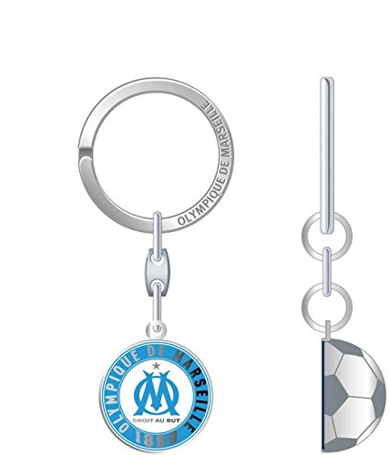 OLYMPIQUE DE MARSEILLE Portachiavi Mezza Ballon, Metallo, 18 x 8,4 x 1,5 cm
