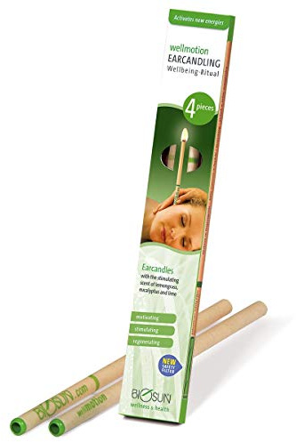 BIOSUN Wellmotion Lot de 4 bougies d'oreille (2 paires) Citronnelle/Eucalyptus/Citron vert