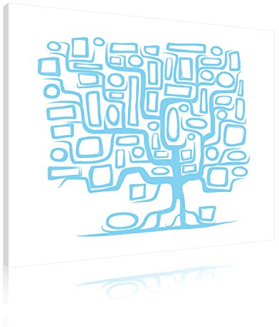 Akustikbild AbsorPic Grafik Motiv Baum002 - Farbe Blau | Premium Breitband Schall Absorber verbessert die Raumakustik | 50 x 50 x 3cm | viele Größen+Farben - Made in GERMANY, Köln
