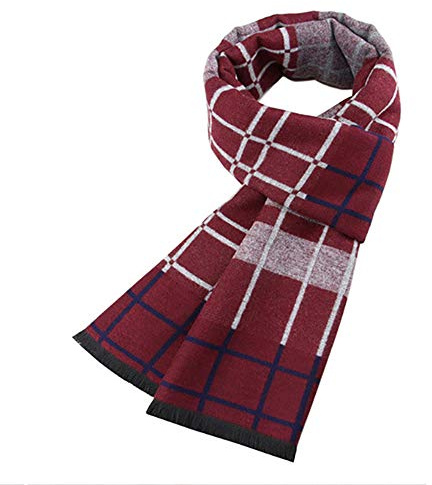 Ueither Herr mjuk och mysig tartan rutig halsduk lång varm lätt vinter halsduk halsdukar, Färg 7, 180cm x 30cm