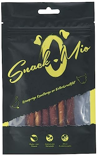 SnackOMio – Premium Hundesnack – Knusprige Kaustange an Entenbrustfilet, getreidefrei, 1er Pack (1 x 70g)