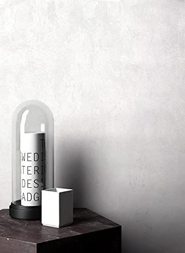 Newroom Vliestapete Weiß Betonoptik Uni Industrial Tapete Schlafzimmer | Weiß mit leichtem Grauschleier, grobe Putzstruktur, Sichtbetonlook verwittert, ansatzfrei, Wandtapete Küche