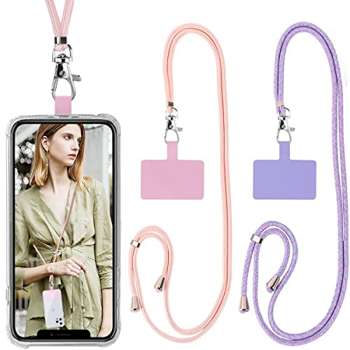 Vauki Lanière pour chaîne de téléphone Portable Universelle, Sangle de Cou Corde Mobile Suspendue en Nylon réglable détachable pour la Plupart des téléphones pour iPhone Samsung Xiaomi