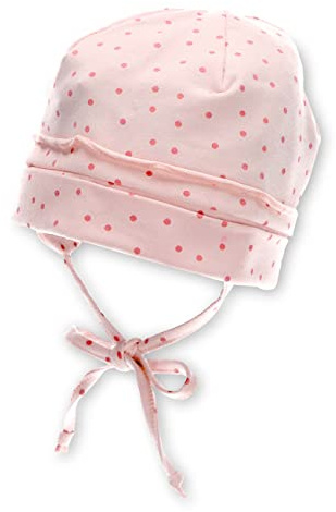Sterntaler Baby Mädchen Beanie Baby GOTS Beanie Mütze - Beanie Baby, Kinderbeanie, Babymütze - aus Baumwolle mit Bindeband - rosa, 47