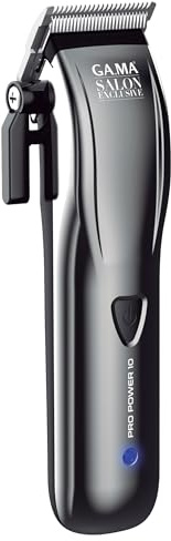 GA.MA Pro Power 10 Hair Clipper, Corded or Cordless, 9000 RPM Motor, DLC-Coated Blades, Lithium Battery, Adjustable Cutting Length