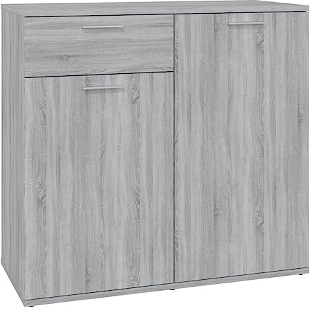 vidaXL Sideboard Kommode Anrichte Schrank Beistellschrank Mehrzweckschrank Standschrank Flurschrank Grau Sonoma 80x36x75cm Holzwerkstoff