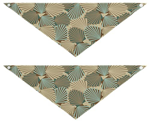 2 Stück Hundehalstücher Haustier Bandana Schal Druckknopf Dreieck Lätzchen Halstuch Set Haustier Urlaub Zubehör Dekor für kleine bis große Welpen Hunde Katzen kleine Vintage Muster Blau Gelb