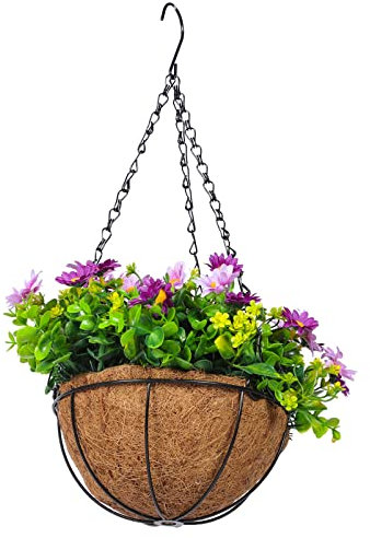 Happyyami Blumenarrangement Dekoration Künstliche Hängepflanzen Künstliches Grün Mit Topfpflanzen Für Innen- Außenbereich Für Zimmer Garten Hochzeit Wanddekoration