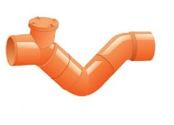 Sifone Firenze orizzontale pvc un tappo diam. mm 82