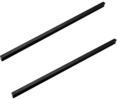 Möbelgriff Schwarz Lang, 2 Stück Schrankgriffe Modern, Massive Aluminium | Beschichtungsverfahren, Griffe Länge: 112 - 1000 mm L-Zuggriffe Schrank Zieht Griffe Küchenschrank Türgriffe-1000mm/39.4in