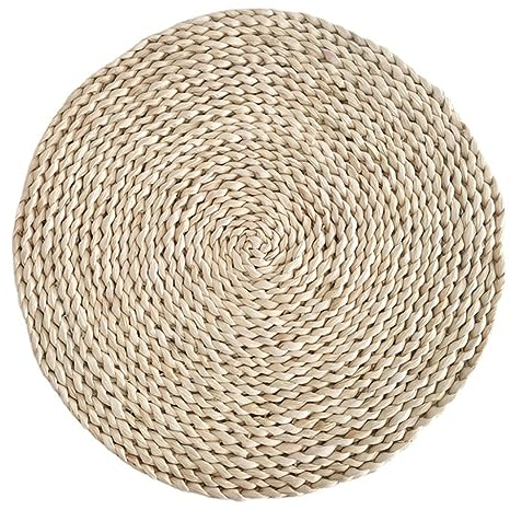Tovagliette All'americana Intrecciate Con Buccia Di Mais Naturale|Tovaglietta Resistente Con Decor Rotonde|Tovagliette All'americana In Rattan Intrecciato Per Cucina,4 PZ,30 Cm (11,8 Pollici)