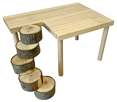 Cachpib Hamster Zubehör Käfig Hamster Leiter Holzhamster Kletterplattform Hamster Plattform Holzständer Regal für Hamster Golden Bear Hamster Klettern Spielzeug Aktivität Plattform (Runde Leiter)