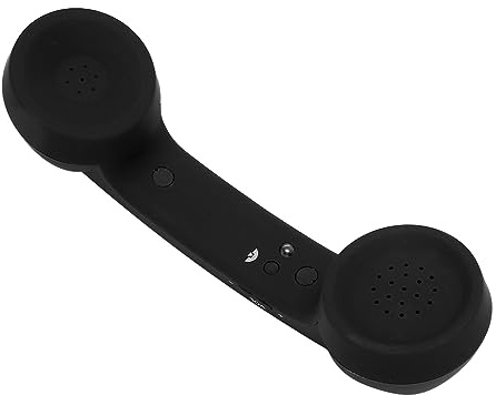 Retro-Telefonhörer mit HD-Lautsprecher und Mikrofon für Mobiltelefone, USB-Aufladung (Black)